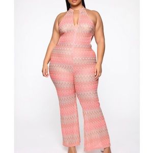 Bell Bottom Multi Color Jumpsuit. Sz 1X